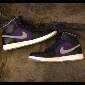 Nike Jordan 1s Black and Purple